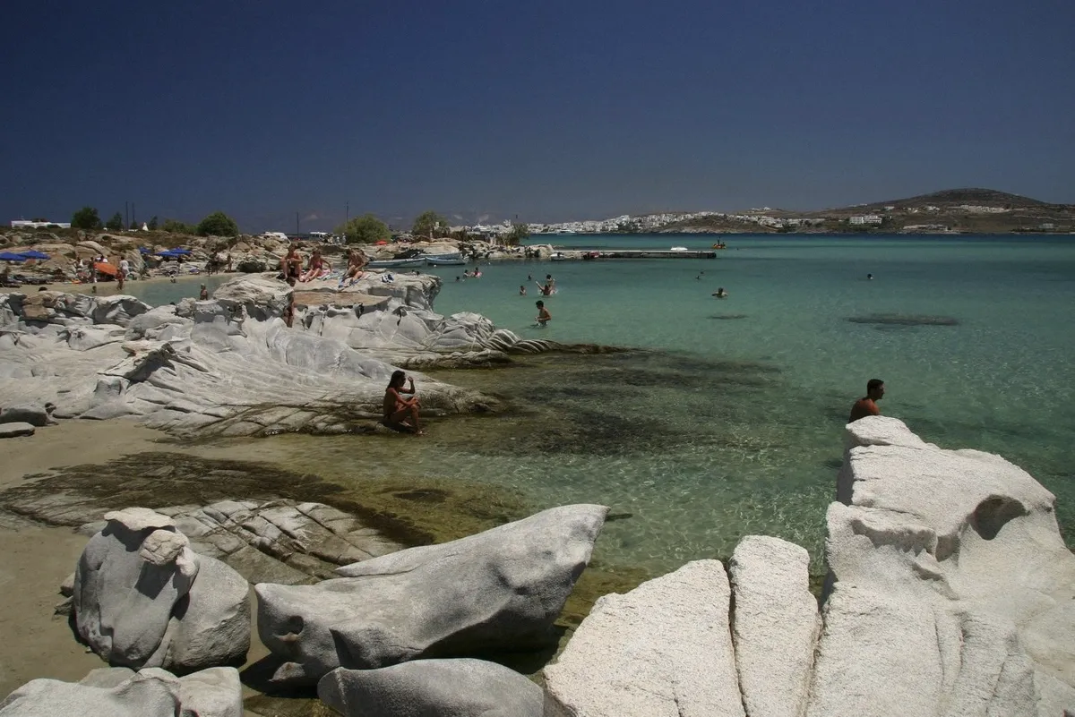 Granite coves of Kolymbithres beach in Naoussa Bay, Paros