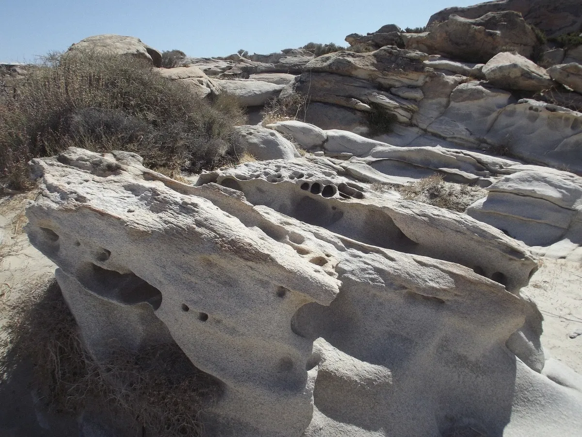 Sculpted granite formations at Kolymbithres beach on Paros