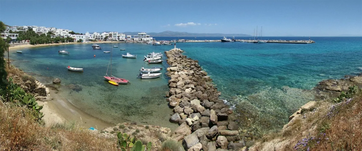 Fishing boats in the little harbour of Piso Livadi on Paros